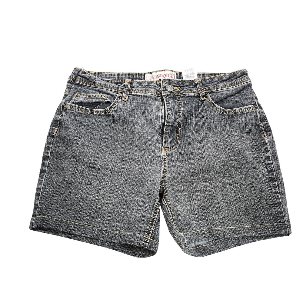 Riders By Lee Shorts Womens Petite 12P Black Denim Bermuda Stretch 5 Pocket